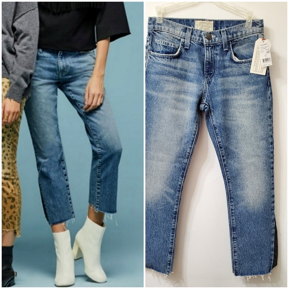 NWT Anthro Current Elliott Cropped Kick Jean Size 24